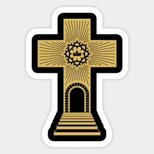 The cross of Jesus is a symbol of suffering and salvation. Sticker